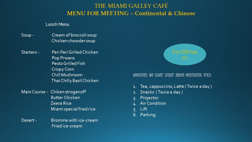 Meeting Menu